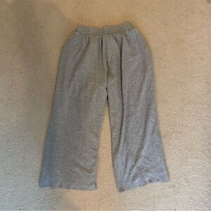Cozy Gray Super Wide-leg Zipper Sweat Pants